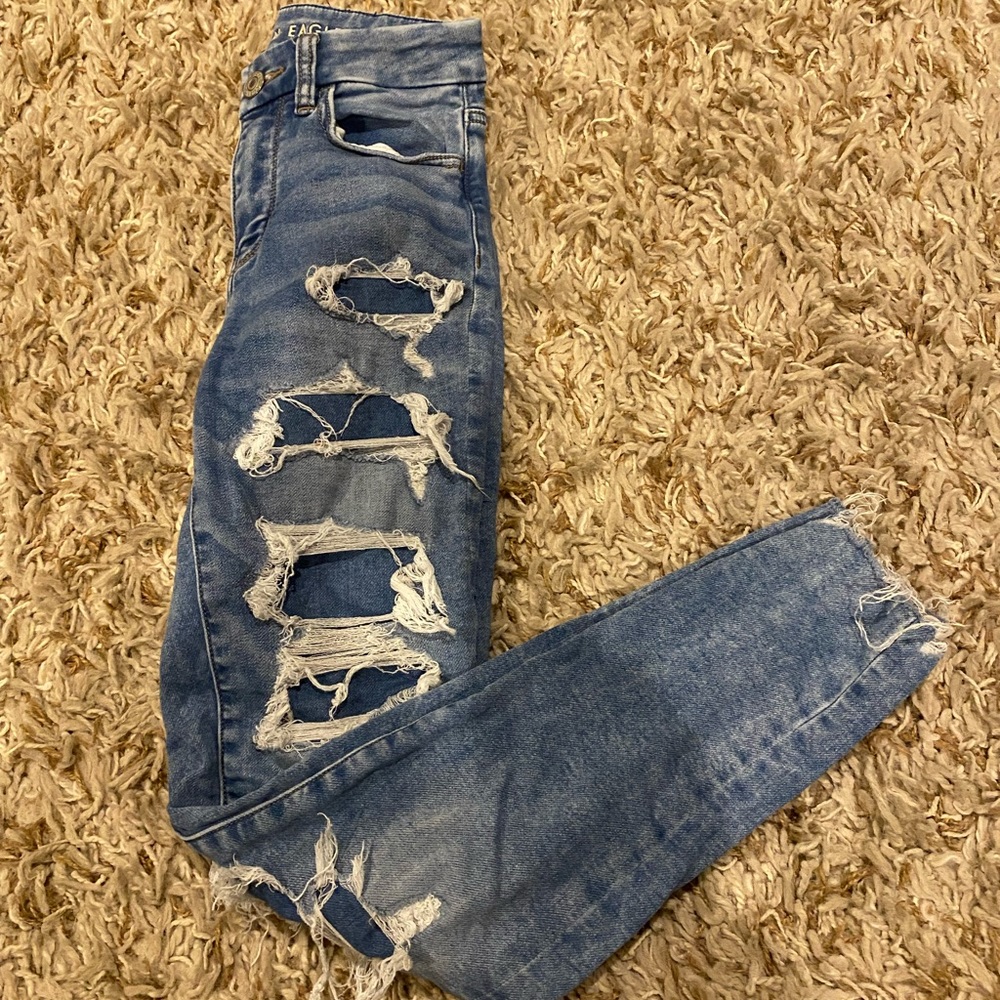 Women's American Eagle Faux Ripped Skinny Jeans